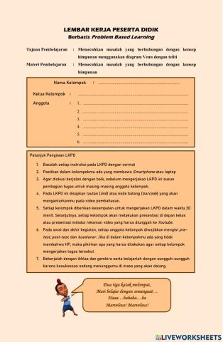 Memecahkan masalah berkaitan dengan Himpunan