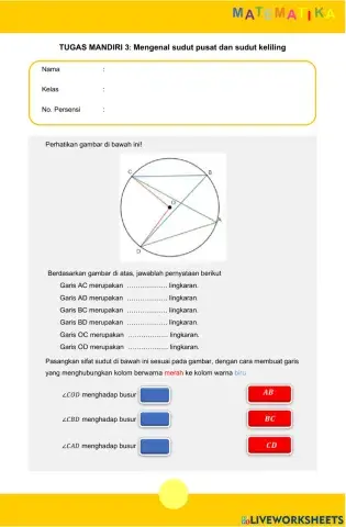 Tugas 3: sudut keliling dan sudut pusat