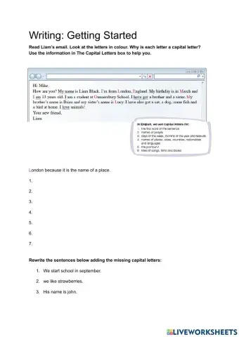 Capitals and punctuation