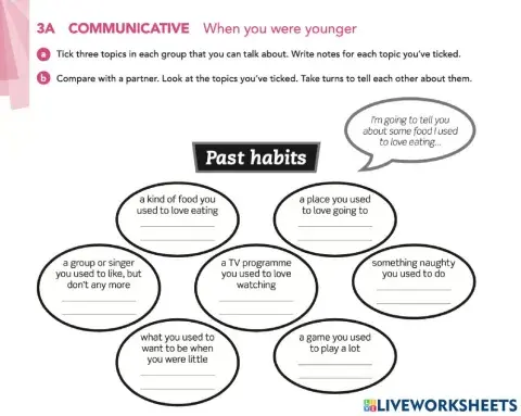 Warm-up Act. - Talking about Past Habits