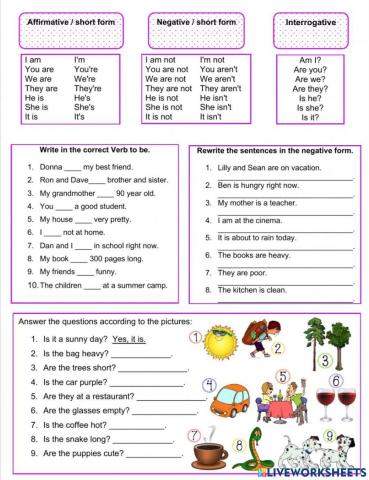 Verb to be present simple