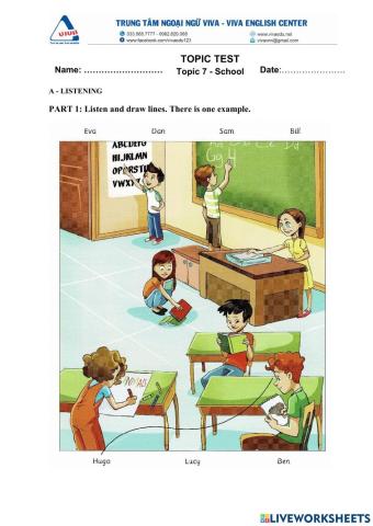 Idict 1 - Unit 7 - Topic test - Listening test