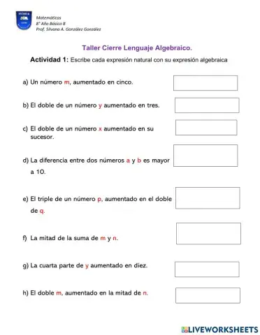 Cierre de Lenguaje Algebraico