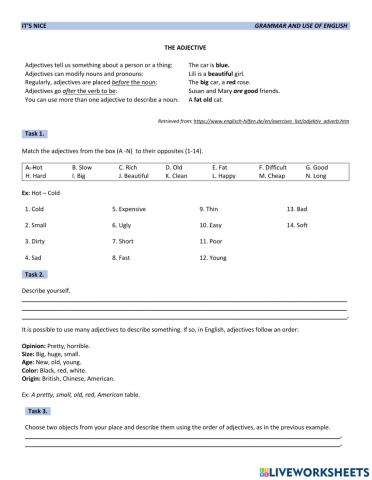 Use of Verb ToBe Exercise  Material 4