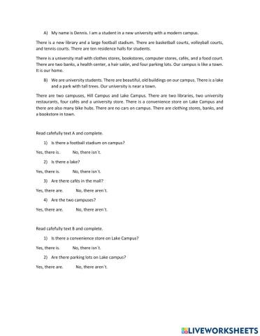 reading. There is and There are