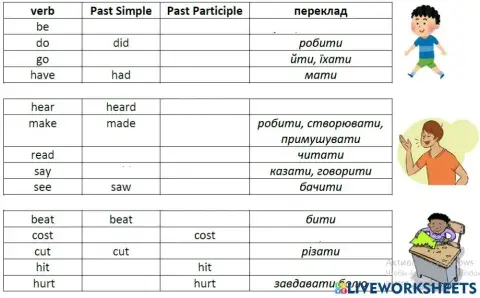 Irregular verbs