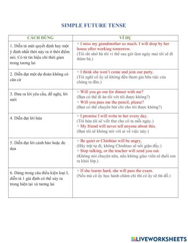 Simple Future Usage review