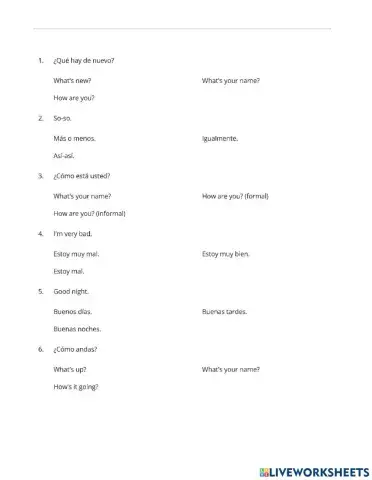 Saludos y despedidas