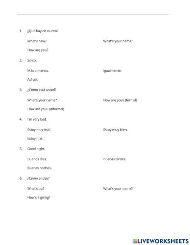 Saludos y despedidas