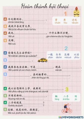 Bài tập bài khóa