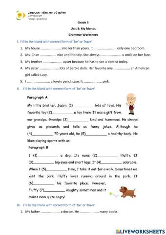 G6-U3-Grammar Worksheet