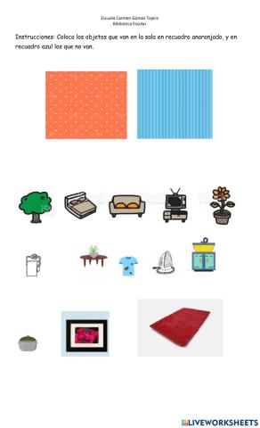 Ubicar objetos de la sala