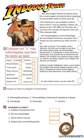 Indiana Jones - Atividade