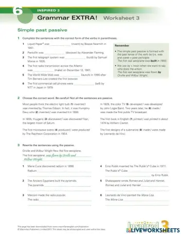 Simple Past Passive Voice