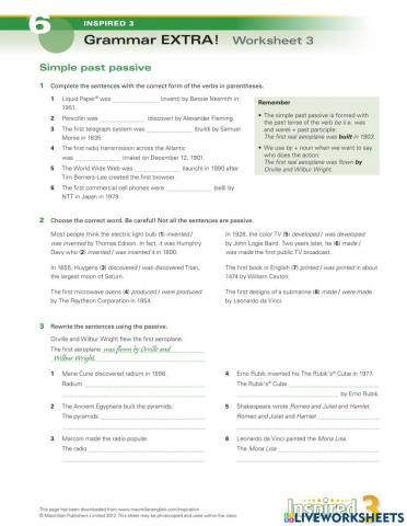 Simple Past Passive Voice