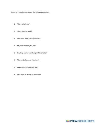 Listening introduction - speaking module 1