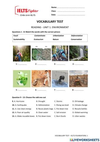 Reading 1 - Environment