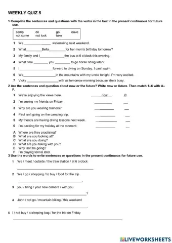 Present continuous for future