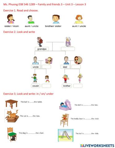 Family 3 - unit 3 - lesson 3