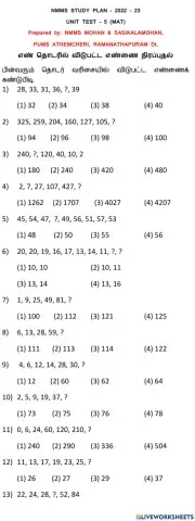 Completing the number series