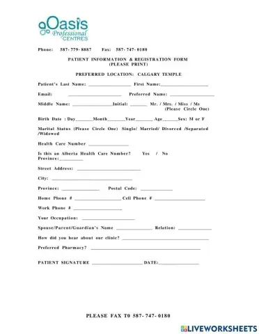 Medical registration Form