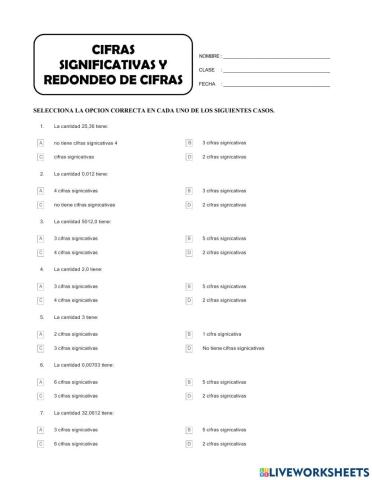 Redondeo y cifras significativas