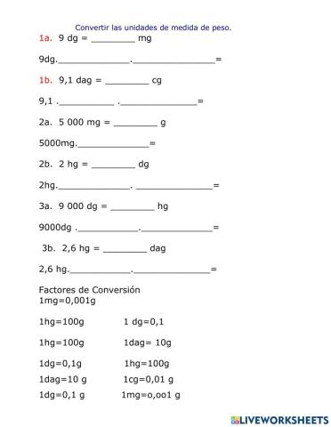 Factores de Conversión
