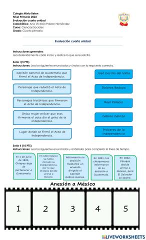 Evaluación Sociales 4to.