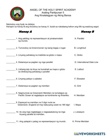 Ang Kinalalagyan ng Aking Bansa