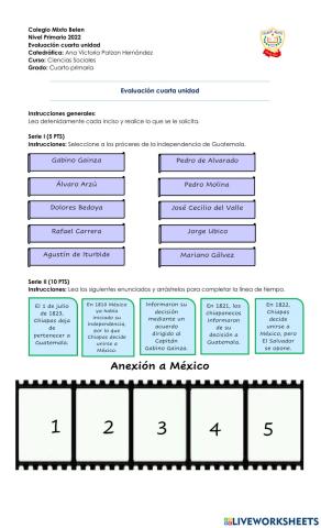 Evaluación Sociales 4to.