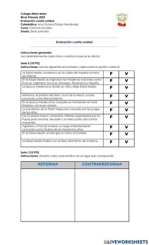 Evaluación Sociales 6to.