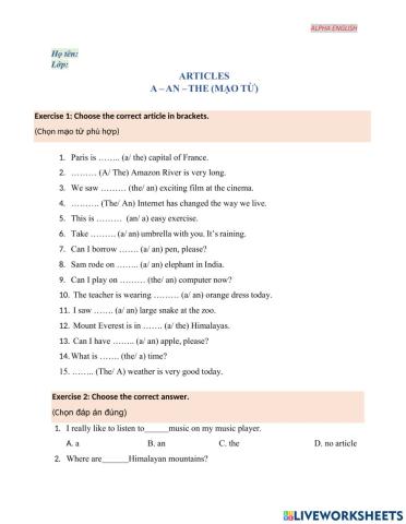 BT02 - Grammar tuần 1