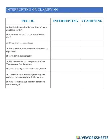 Interrupting or clarifying