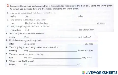 Present simple and present continuous transformation