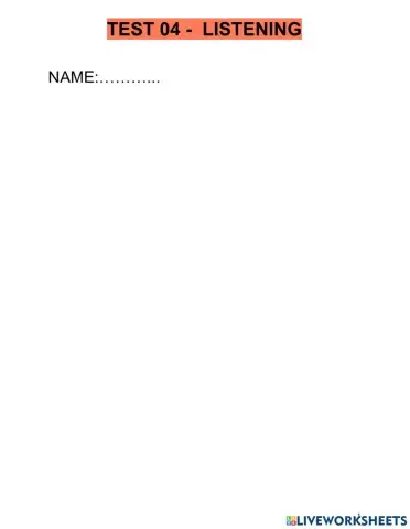 Listening - Test 04