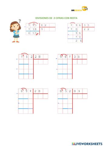 Divisiones de 2 cifras