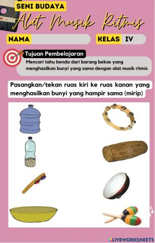 Alat musik RItmis dari barang bekas