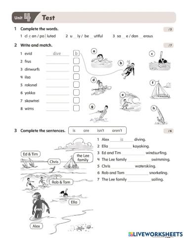 Movers 1 - Short test 4