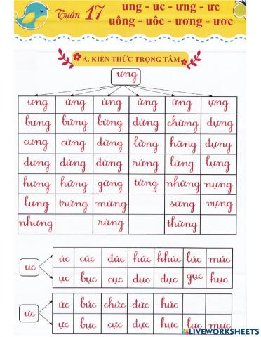 Tiếng Việt 1 - Tuần 17