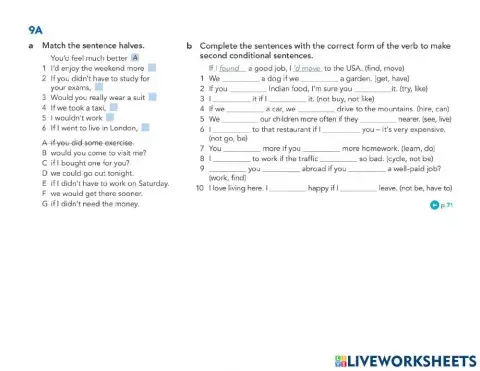 9A Second conditional exercises