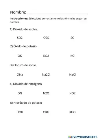 Fórmulas moleculares