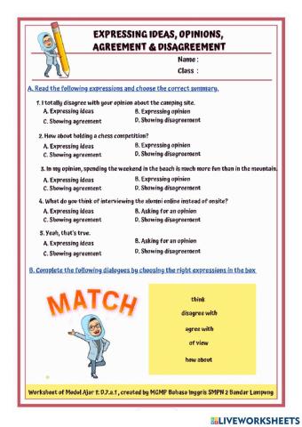 Expressing Ideas, Opinions, Showing Disagreement and Agreement