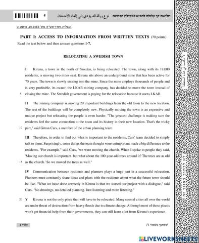 Relocating Swedish Town - Module D