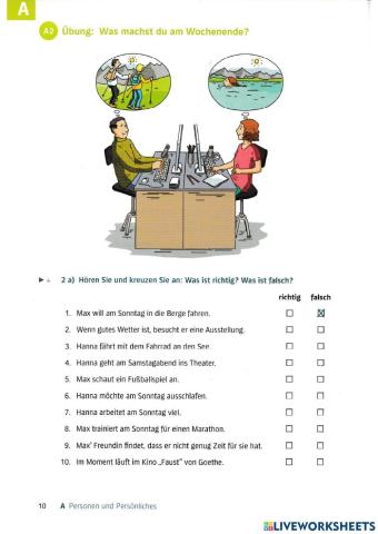 A2 Lek8  Hören und Sprechen A2a