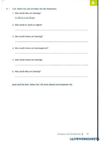 A2 Lek8 Hören und Sprechen A2b