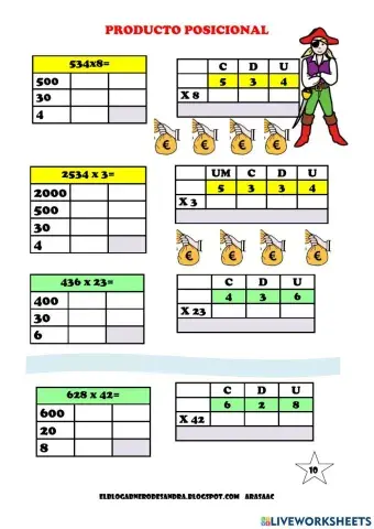 Multiplicaciones en rejilla y posicional