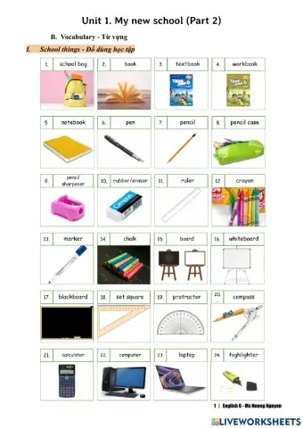 E6U1 (doc) My new school (Part 2) -nuongnguyen