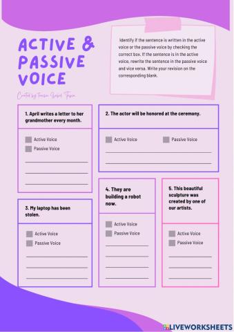 Active and passive voice