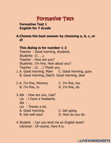Formative Test 1
