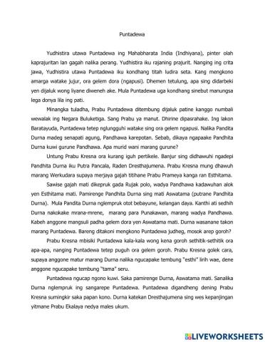 Puntadewa, 8 agustus